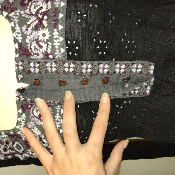 NWOT FREE PEOPLE long sleeve boho tunic high/low blouse SZ SMALL - Picture 4 of 9